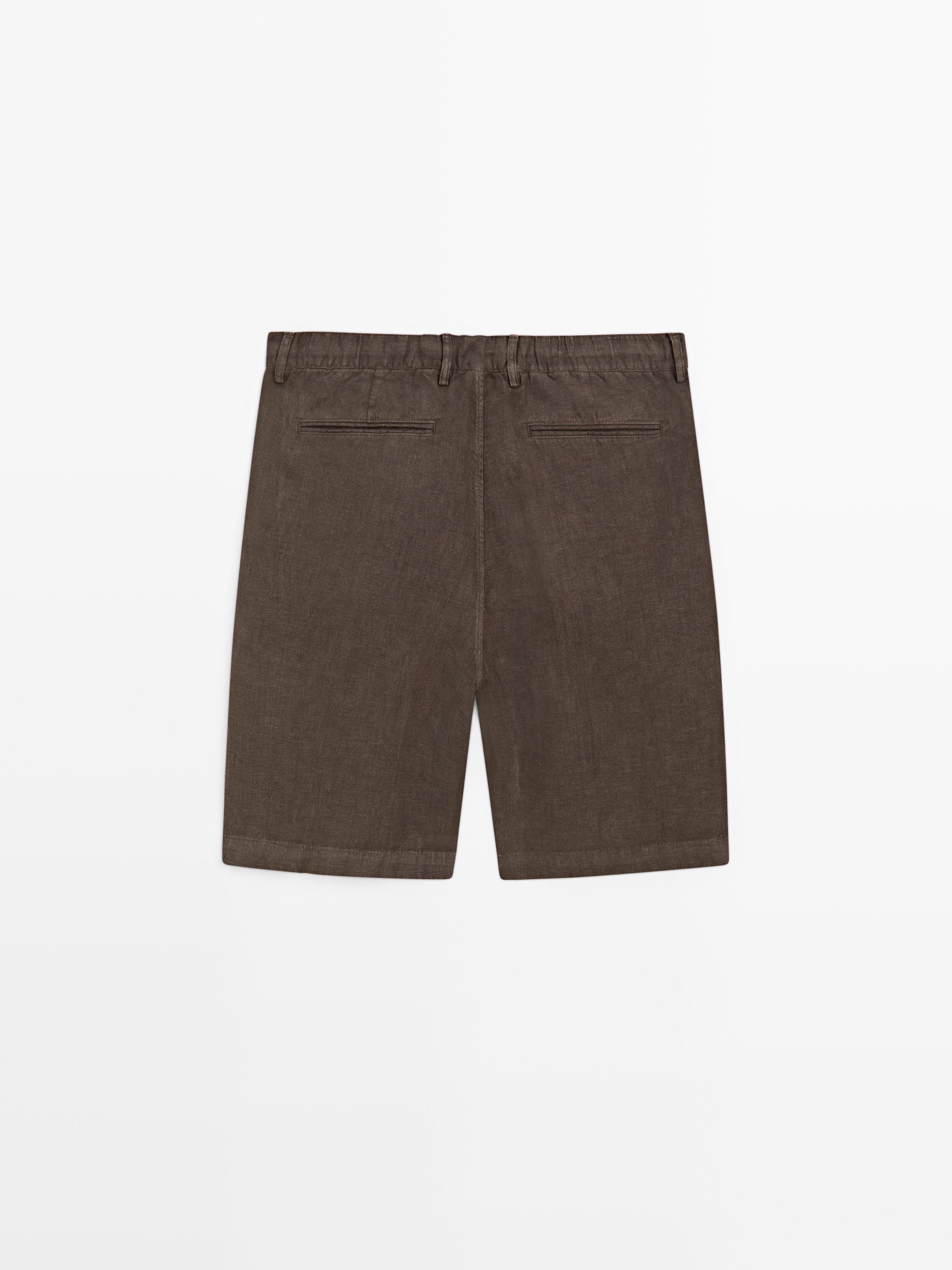 100% linen Bermuda shorts