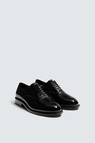 ЛАКОВАНІ ТУФЛІ ДЕРБІ - Чорний Zara