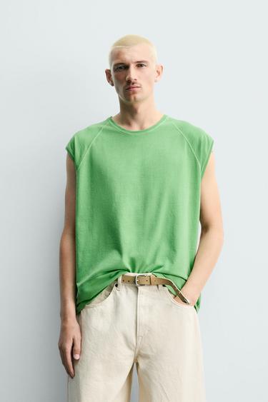 Zaras BLEKT TANKTOP - Grön
