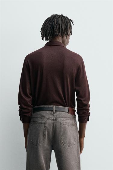 TEXTURED JACQUARD SHIRT - Dark burgundy by Zara - Image 2