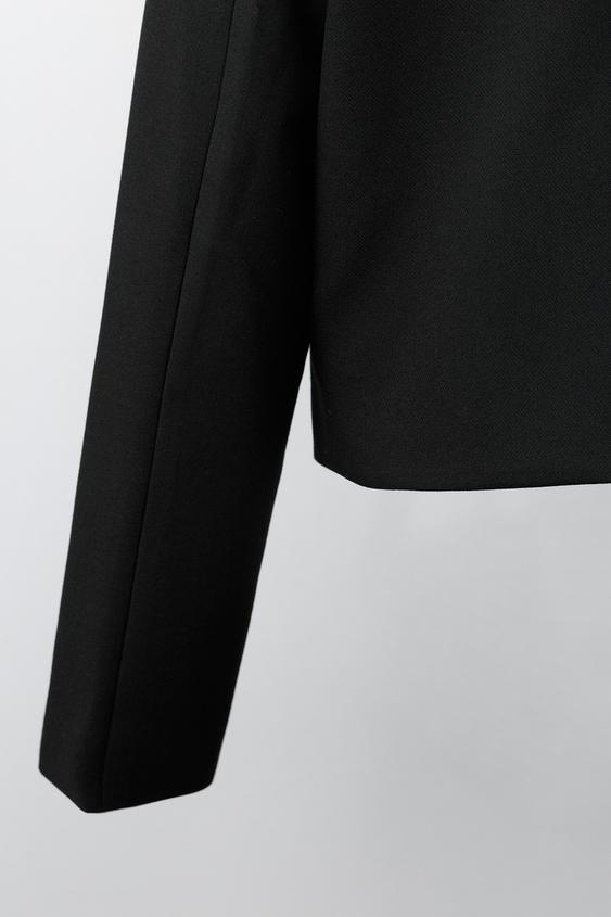 VESTE CINTRÉE À BOUTONS - Noir de Zara - Image 5