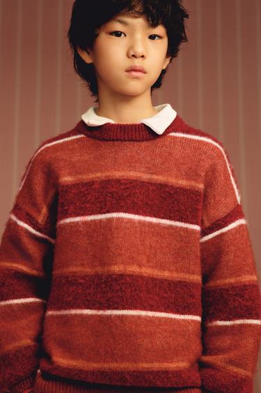 STRIPED KNIT JUMPER - Red by Zara