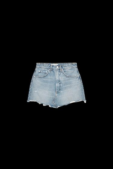 TRF DENIM RIPPED MINI SKIRT - Light blue by Zara - Image 0