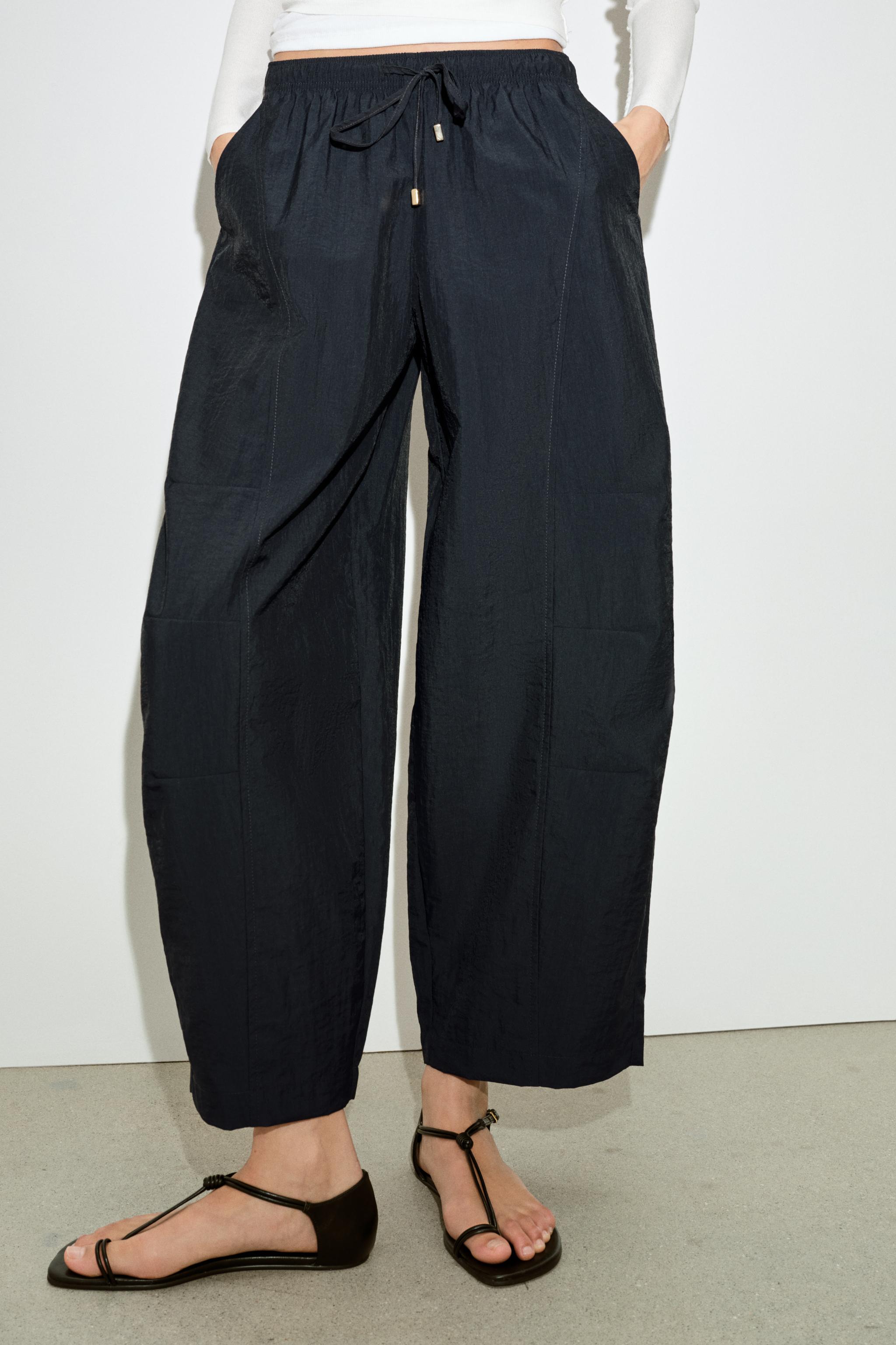 PANTALON BARREL À TAILLE ÉLASTIQUE