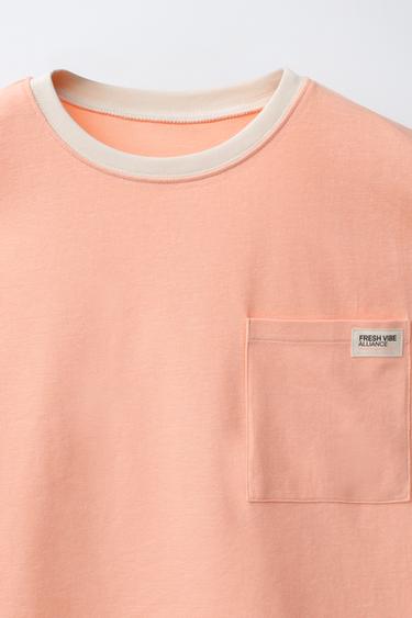 6-14 ÅR/ ENSFARVET PYJAMAS MED LOMME - orange fra Zara