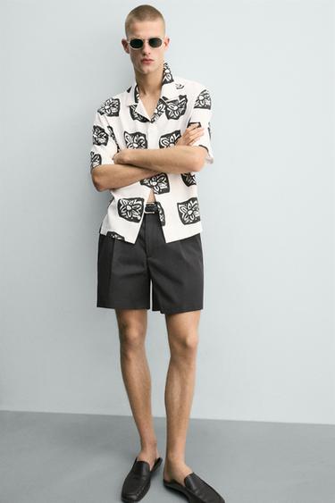 CHEMISE RELAXED FIT À IMPRIMÉ CONTRASTE - Blanc de Zara - Image 4