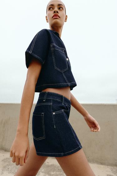 Z1975 WRAP DENIM SKORT - Blue by Zara - Image 3