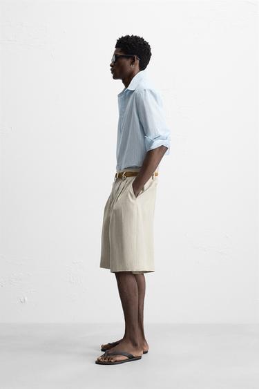 CHEMISE FLUIDE À RAYURES - Bleu ciel de Zara - Image 3