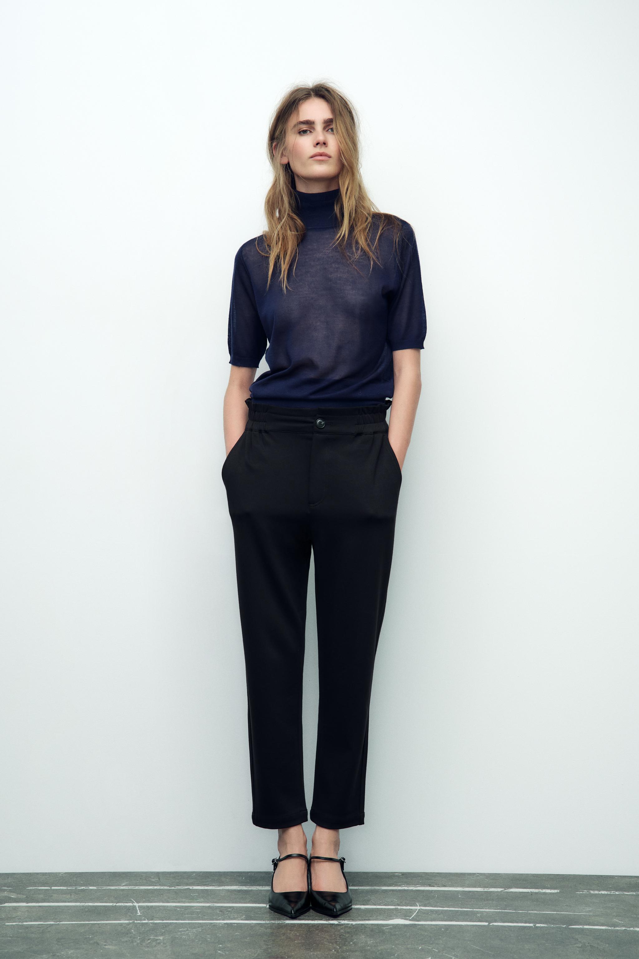 Paper bag trousers zara online