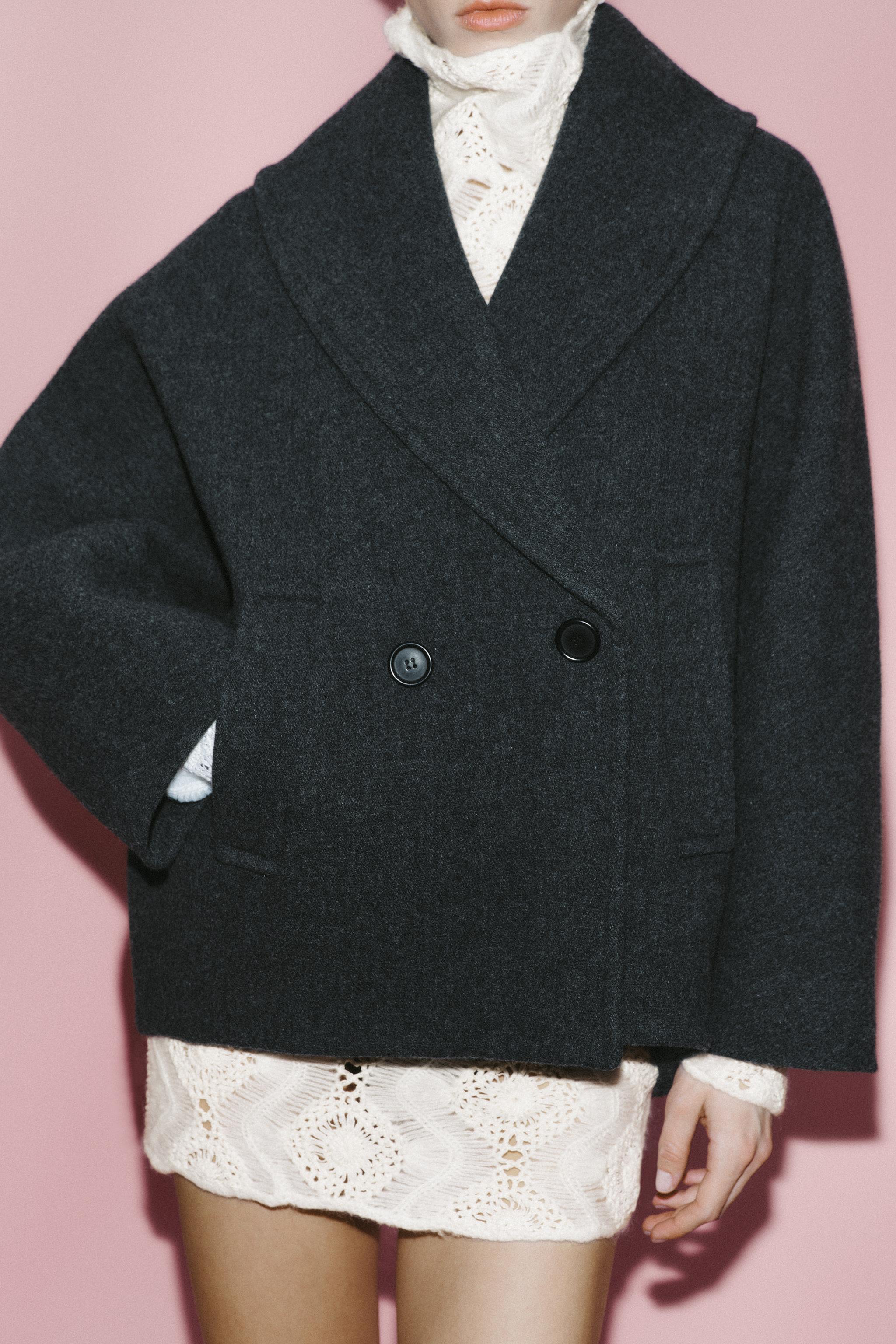 OVERSIZED MANTECO WOOL COAT ZW COLLECTION