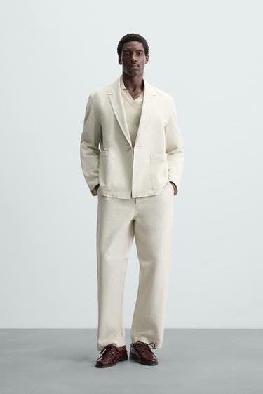Zara RELAXED FIT SUIT PANTS - Oyster-white - Image 0