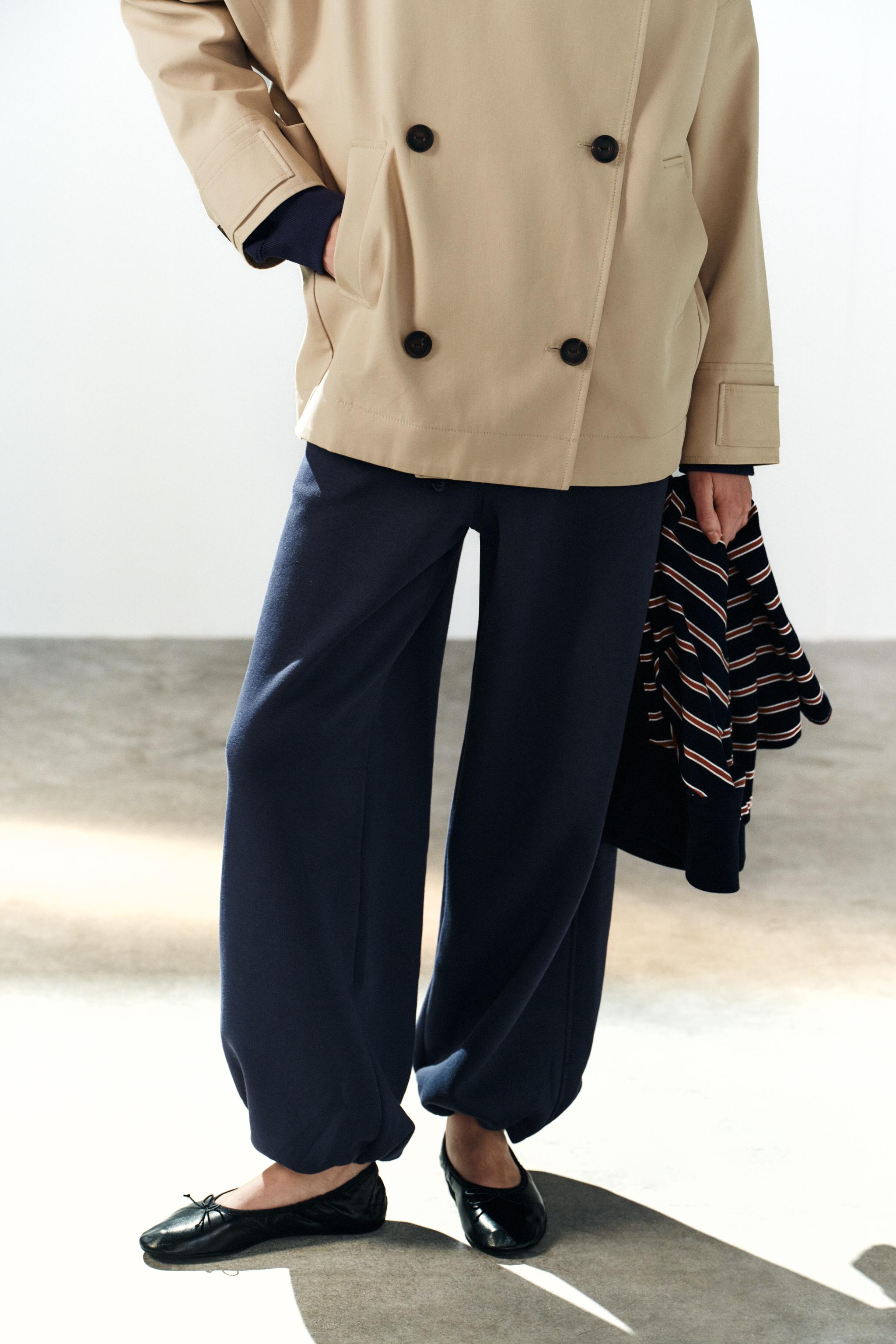 Zara BASIC DÜZ KESİM AYARLANABİLİR PAÇALI PELÜŞ PANTOLON görsel 2