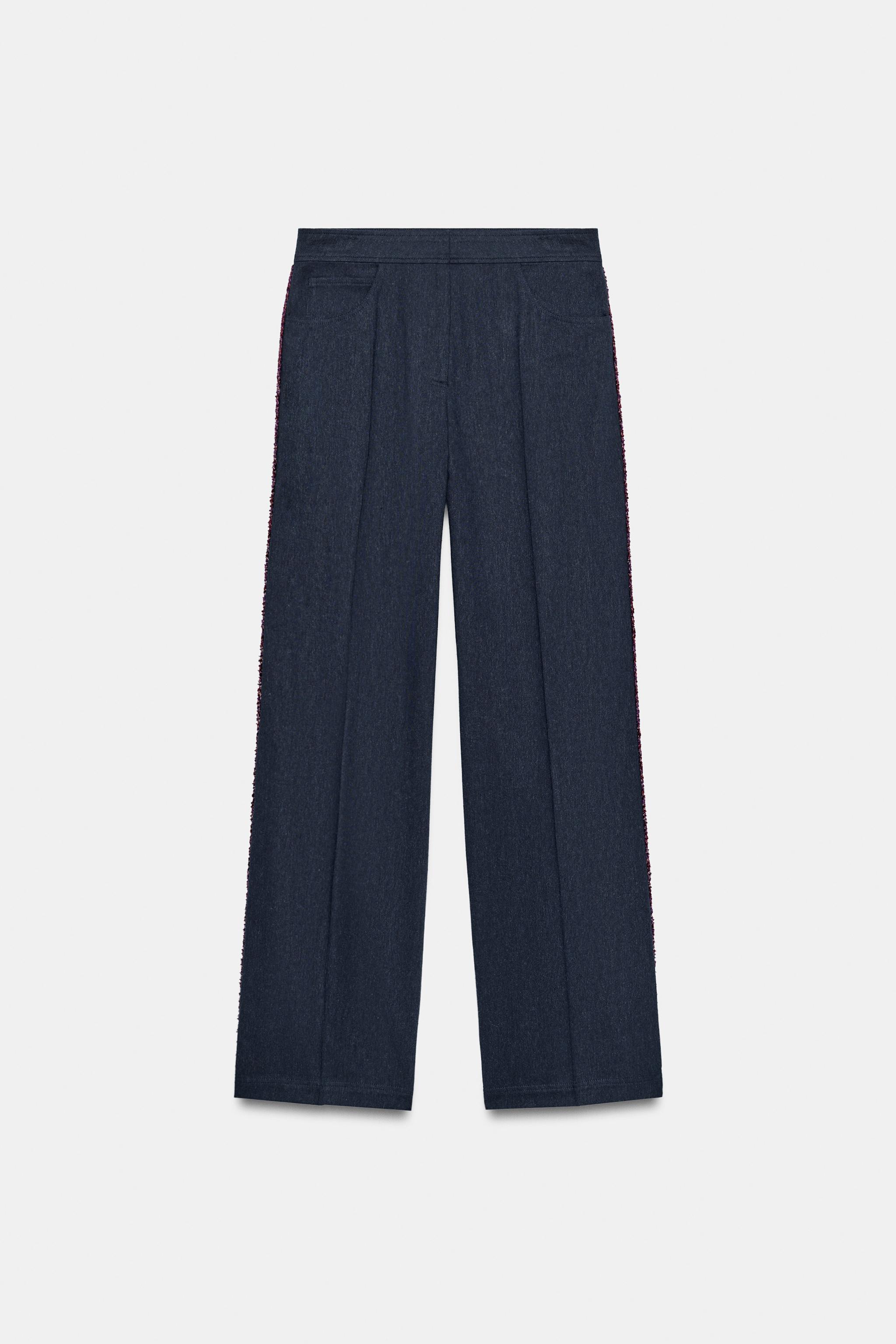 STRAIGHT-LEG TRIM PANTS