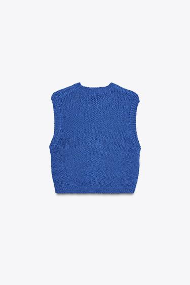 KNIT CROP TOP - Bluish by Zara - Image 5