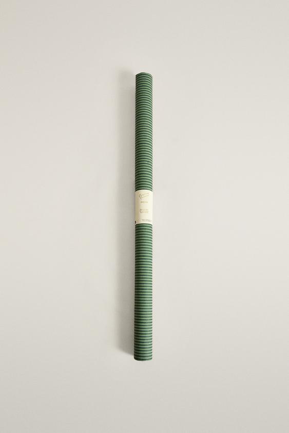 GESTREIFTES WEIHNACHTS-GESCHENKPAPIER - Grün von Zara - Bild 0