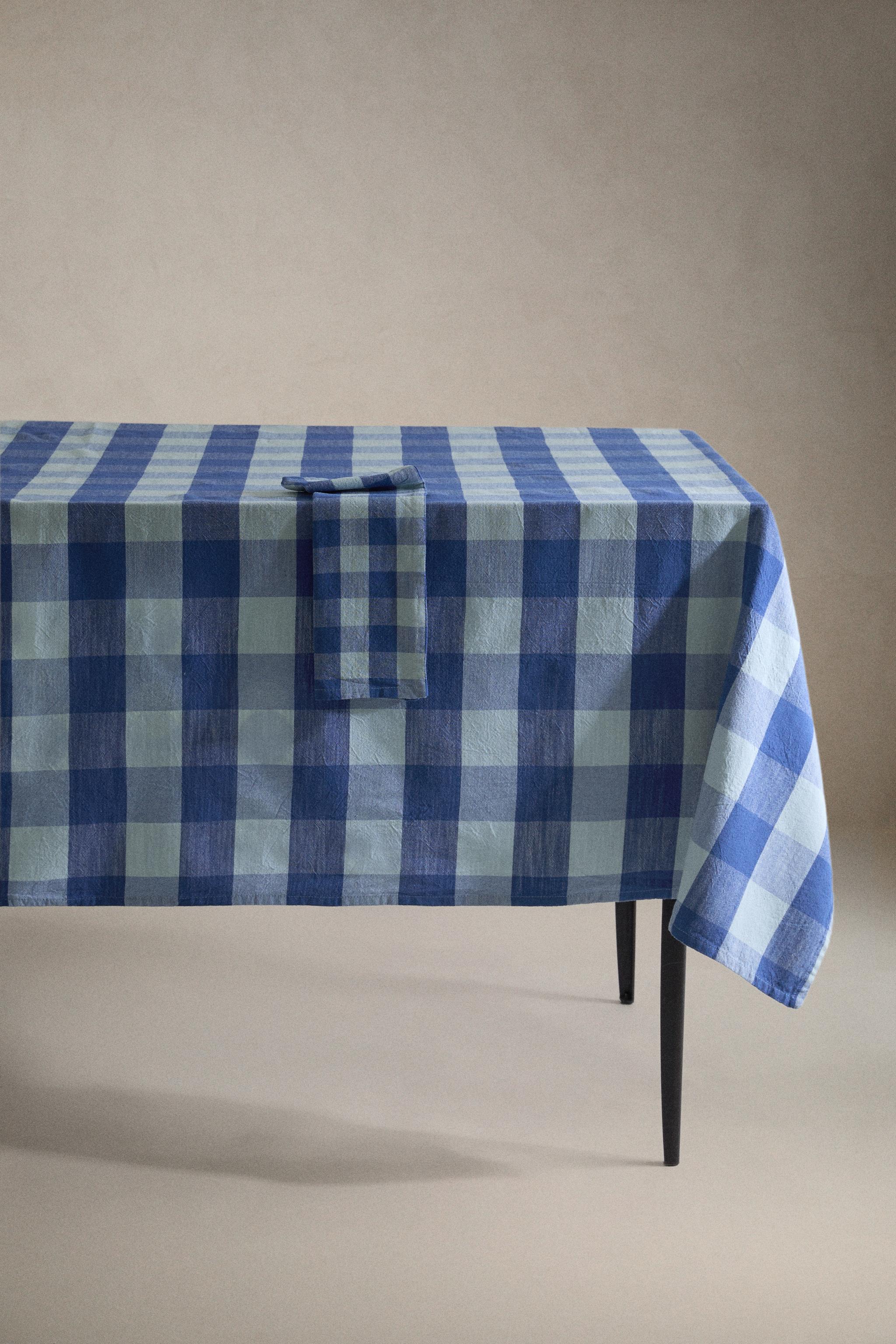 Zara CHECK COTTON TABLECLOTH