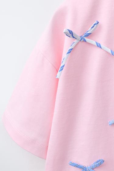 T-SHIRT WITH BOWS - Pink by Zara - Image 2