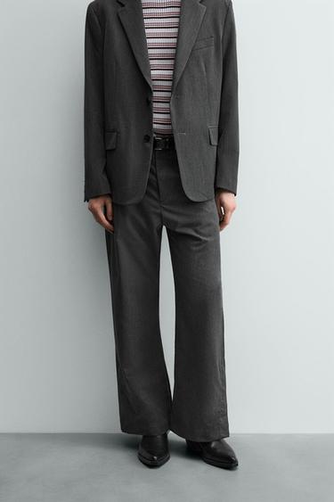 FLARE FIT TROUSERS - Mid-grey by Zara