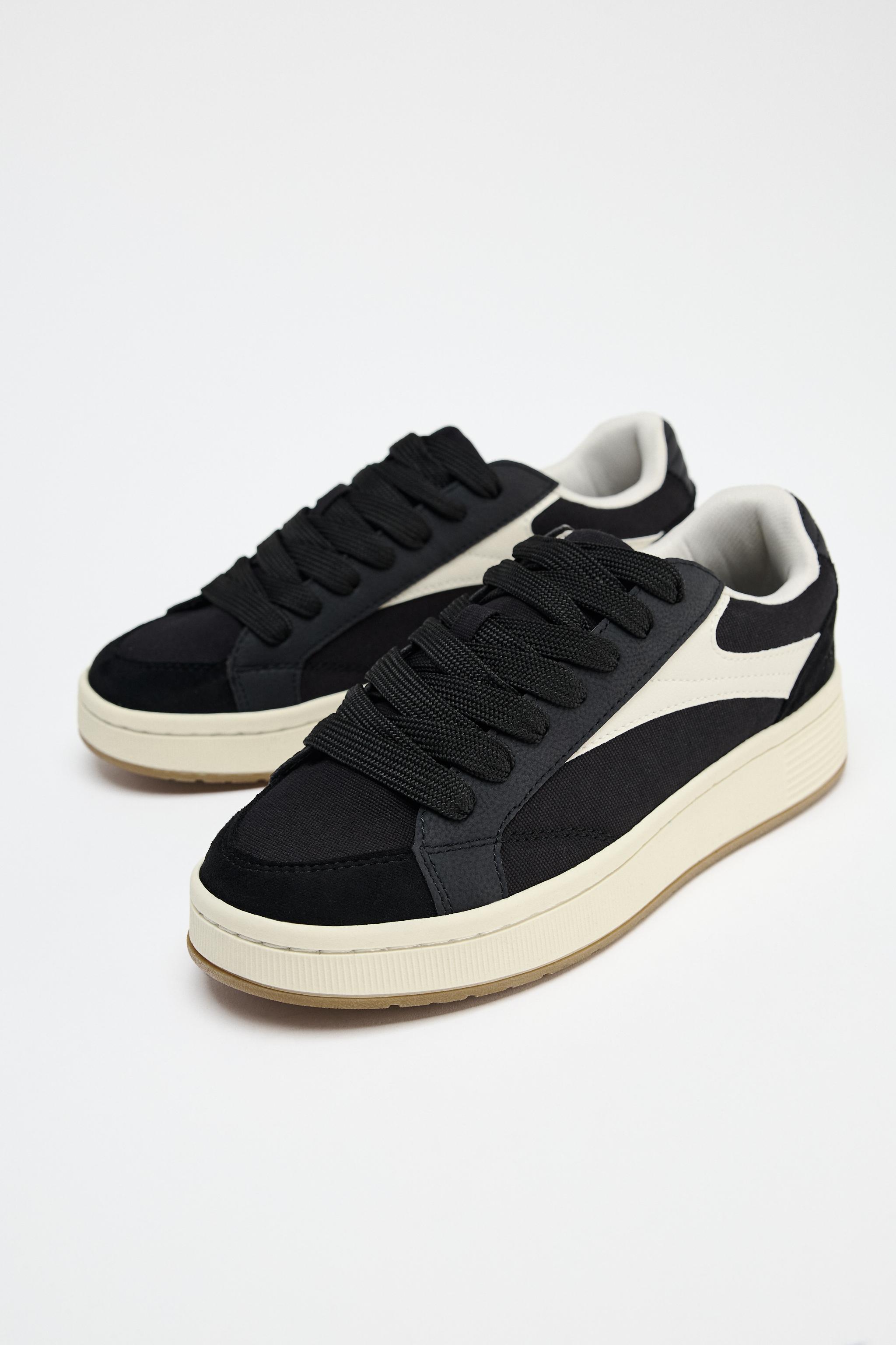COLOR-BLOCK SNEAKERS - Black | ZARA United States