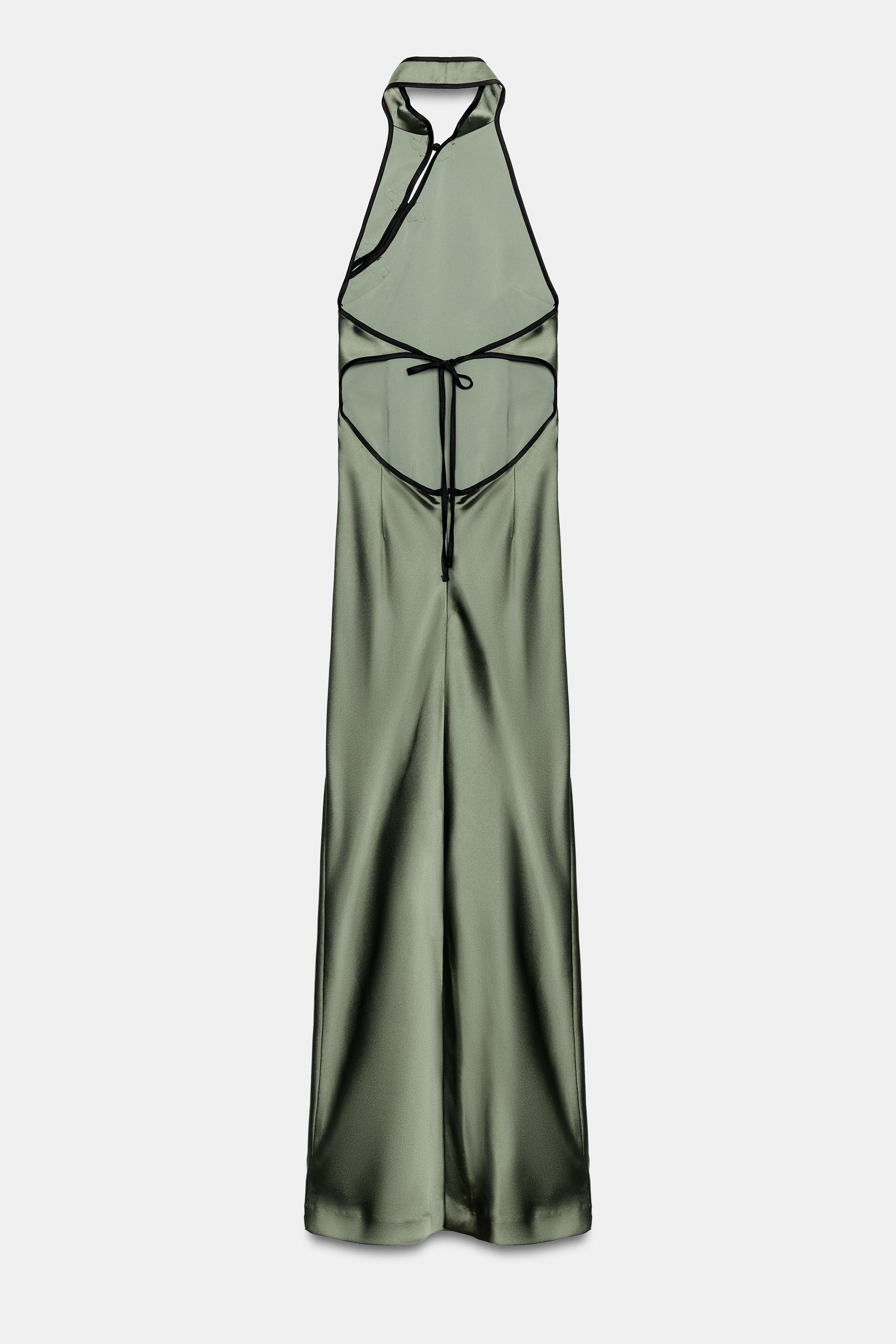 Женские платья Zara MIDI JACQUARD FROG FASTENING DRESS — фото 7