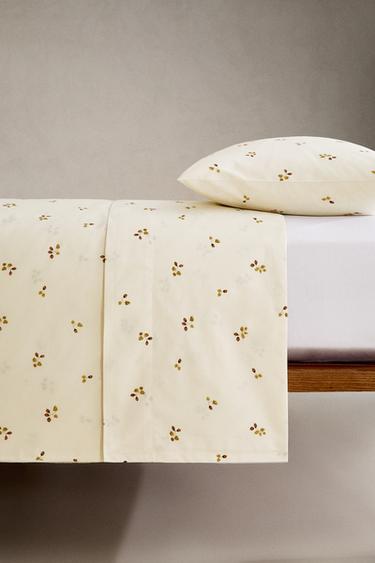 DRAP DE DESSUS IMPRIMÉ FEUILLES - Blanc cassé de Zara - Image 3