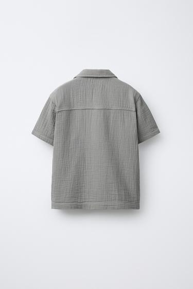 TEXTURED SHIRT - Dark grey by Zara - Image 1
