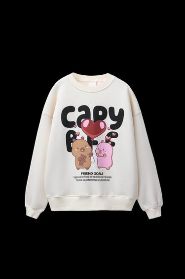 PRINTED SWEATSHIRT - Ecru by Zara - Image 0
