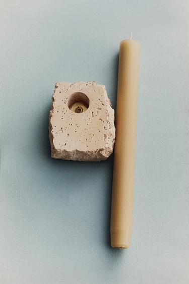 TRAVERTINE CANDLEHOLDER - Beige by Zara - Image 5
