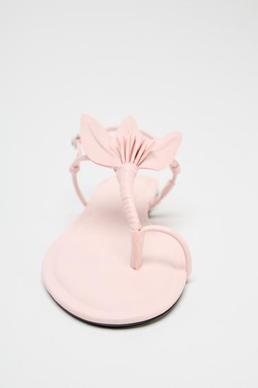 FLAT FLOWER SANDALS - Pink by Zara - Image 3