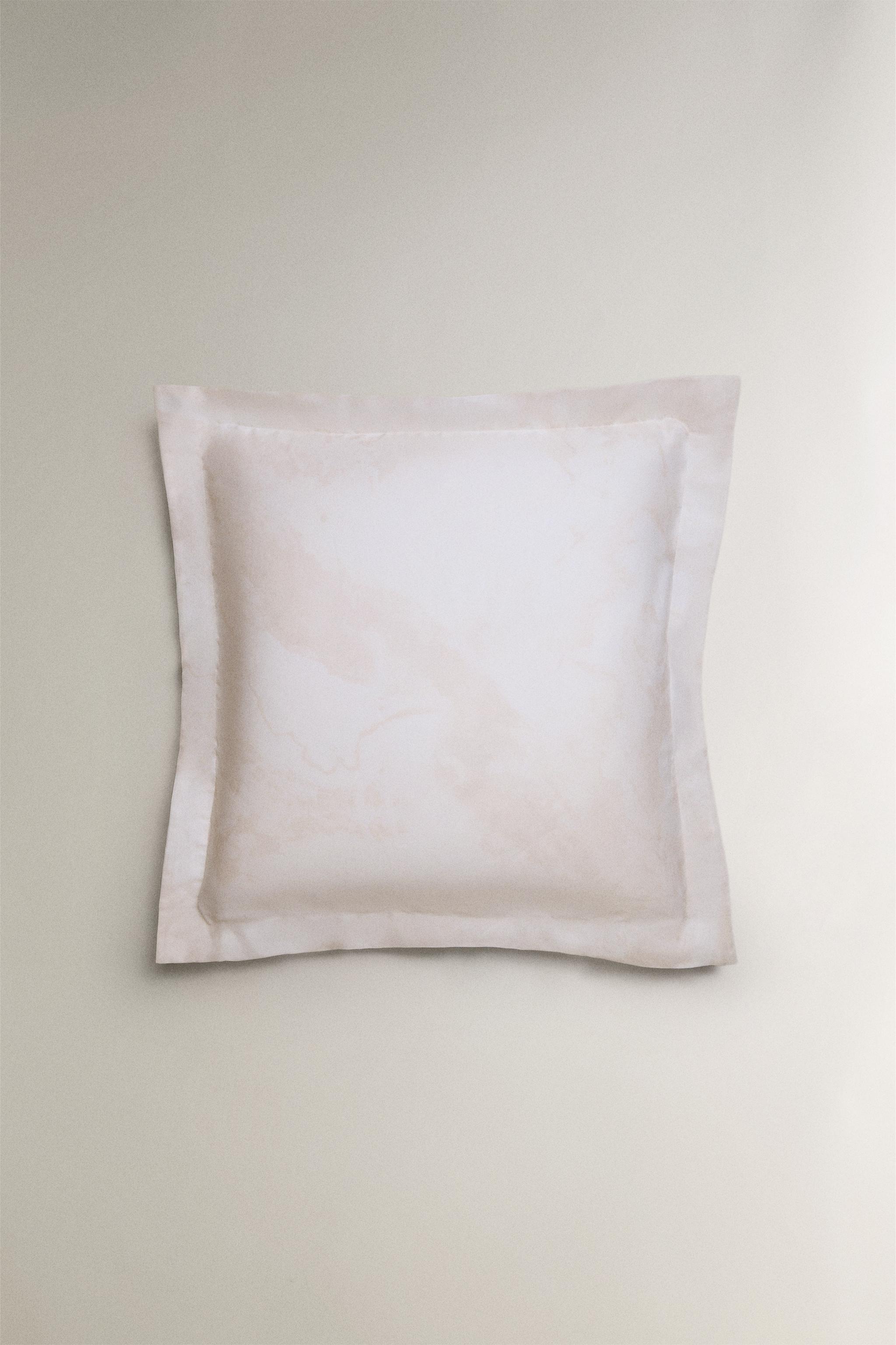 MARBLE PRINT PILLOWCASE — Oyster-white