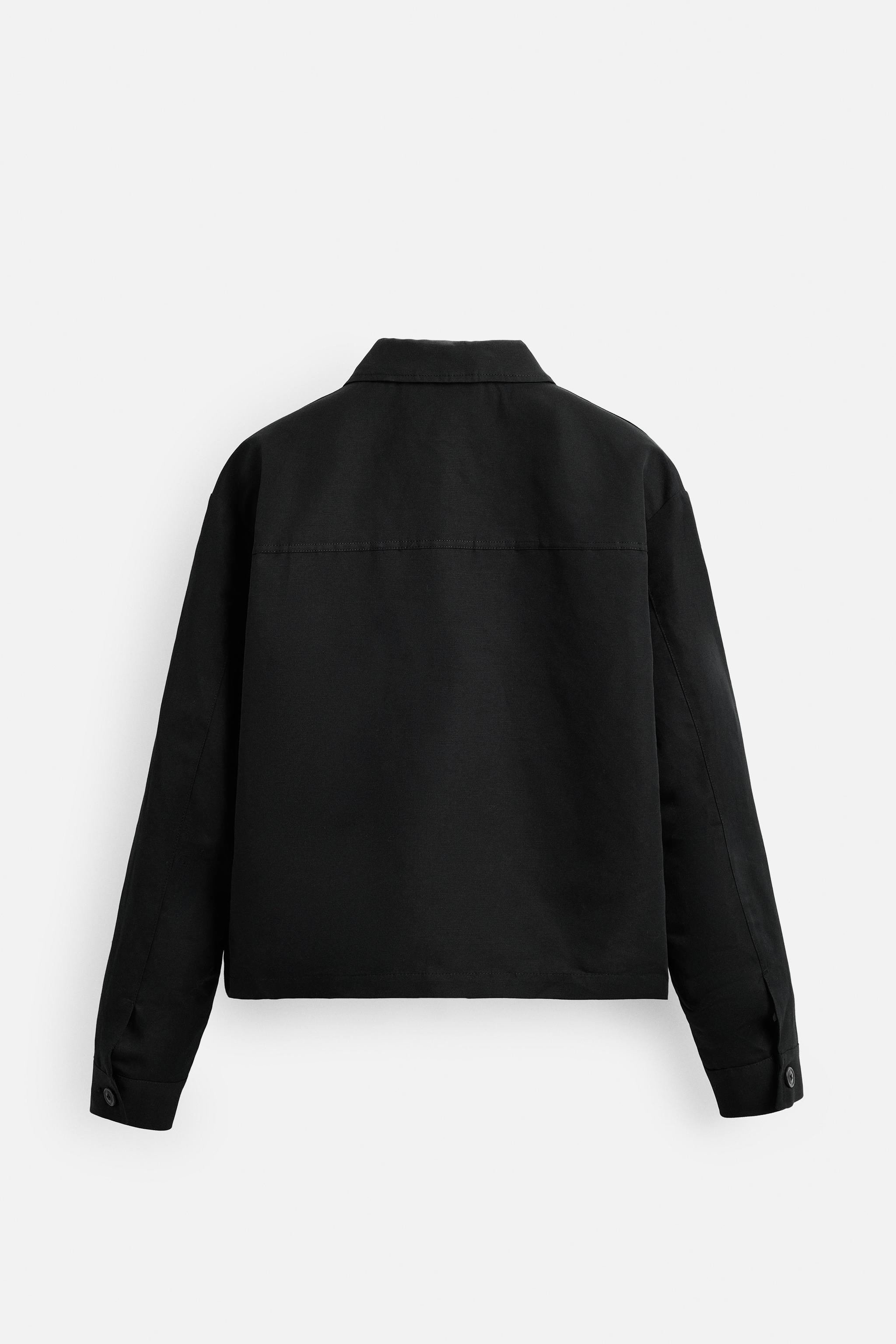 COTTON - LINEN OVERSHIRT - Black | ZARA Canada COTTON - LINEN OVERSHIRT - Black | ZARA Canada