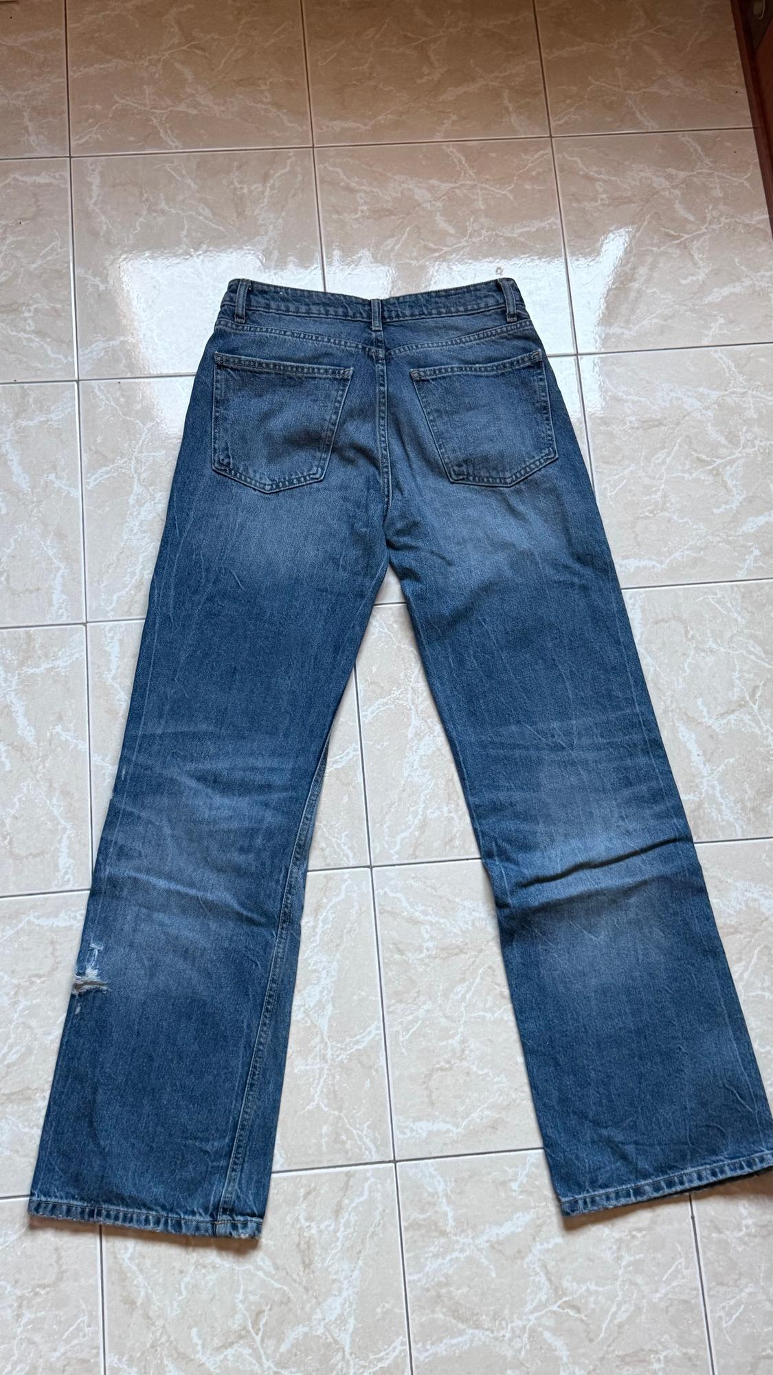 TRF RIPPED MID-WAIST WIDE-LEG JEANS - Image 2