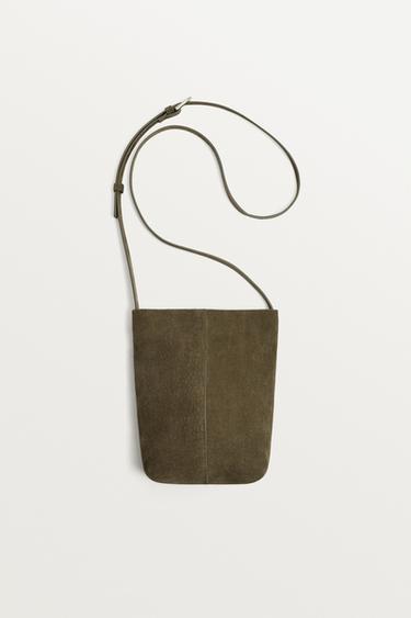 КОЖАНАЯ СУМКА — Зеленый хаки от Zara