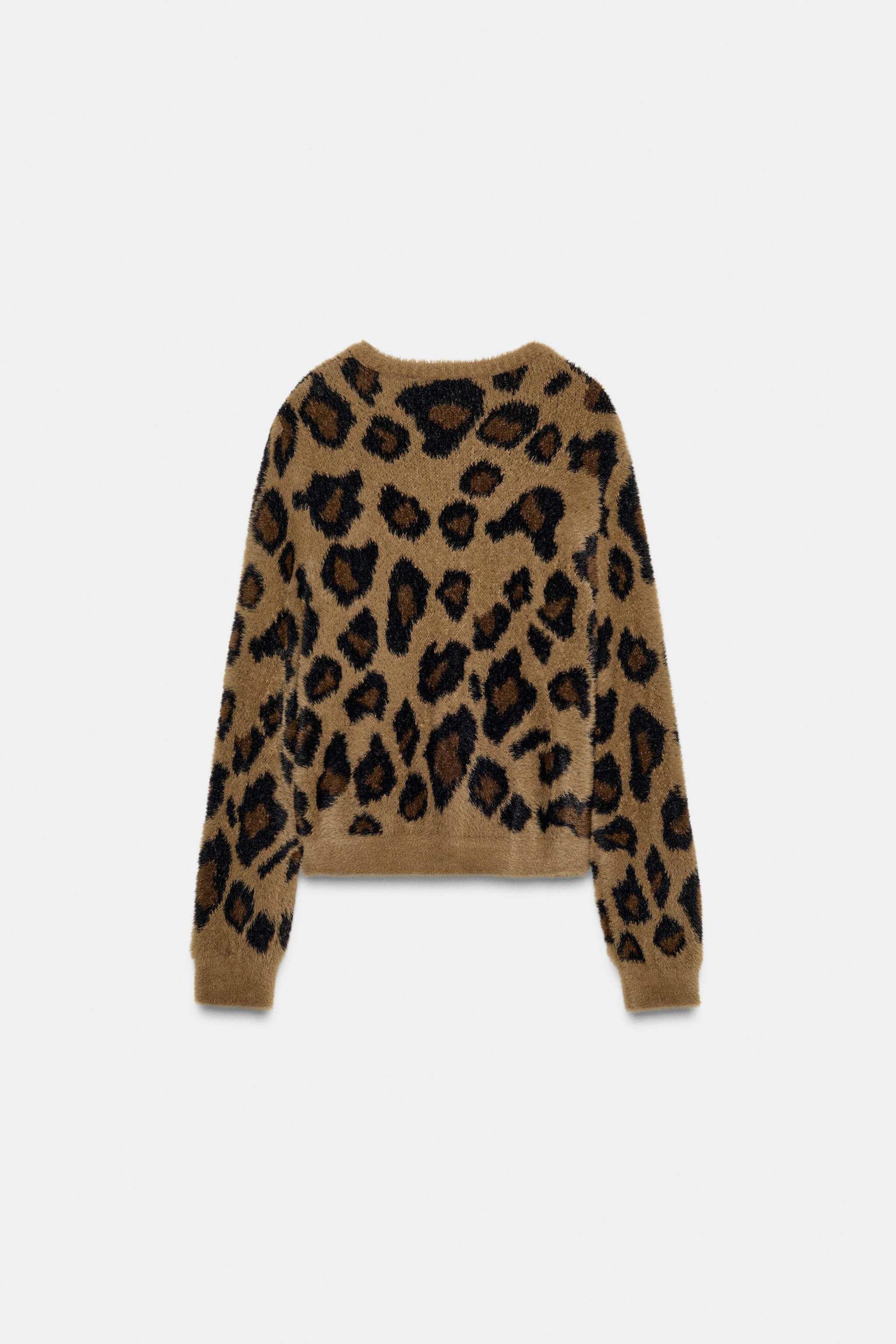 ZARA　アニマルジャガードニット ZARA - 今期ZARAアニマルジャガードニットジャケット希少Lレオパード