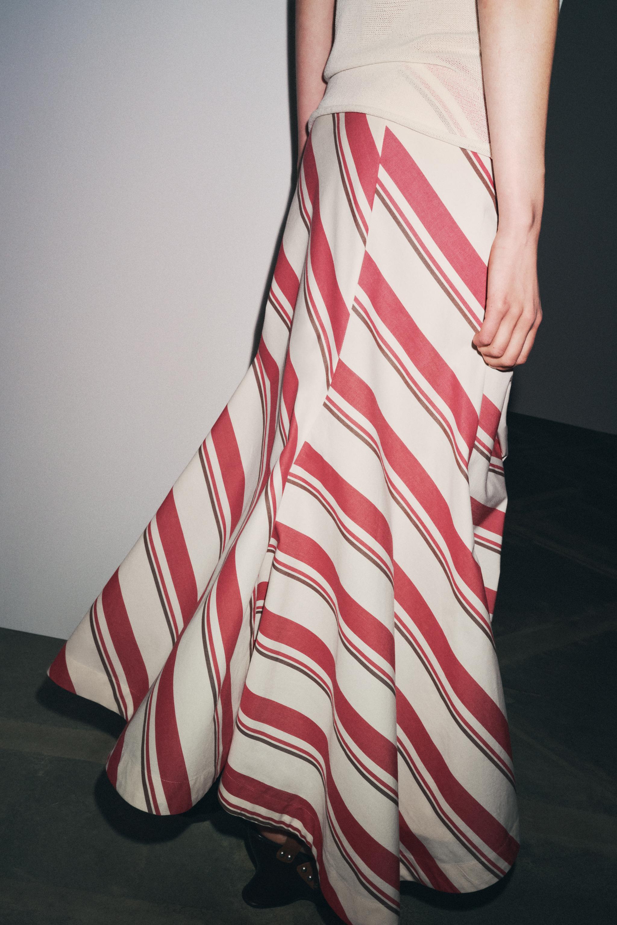 STRIPED ASYMMETRIC SKIRT ZW COLLECTION