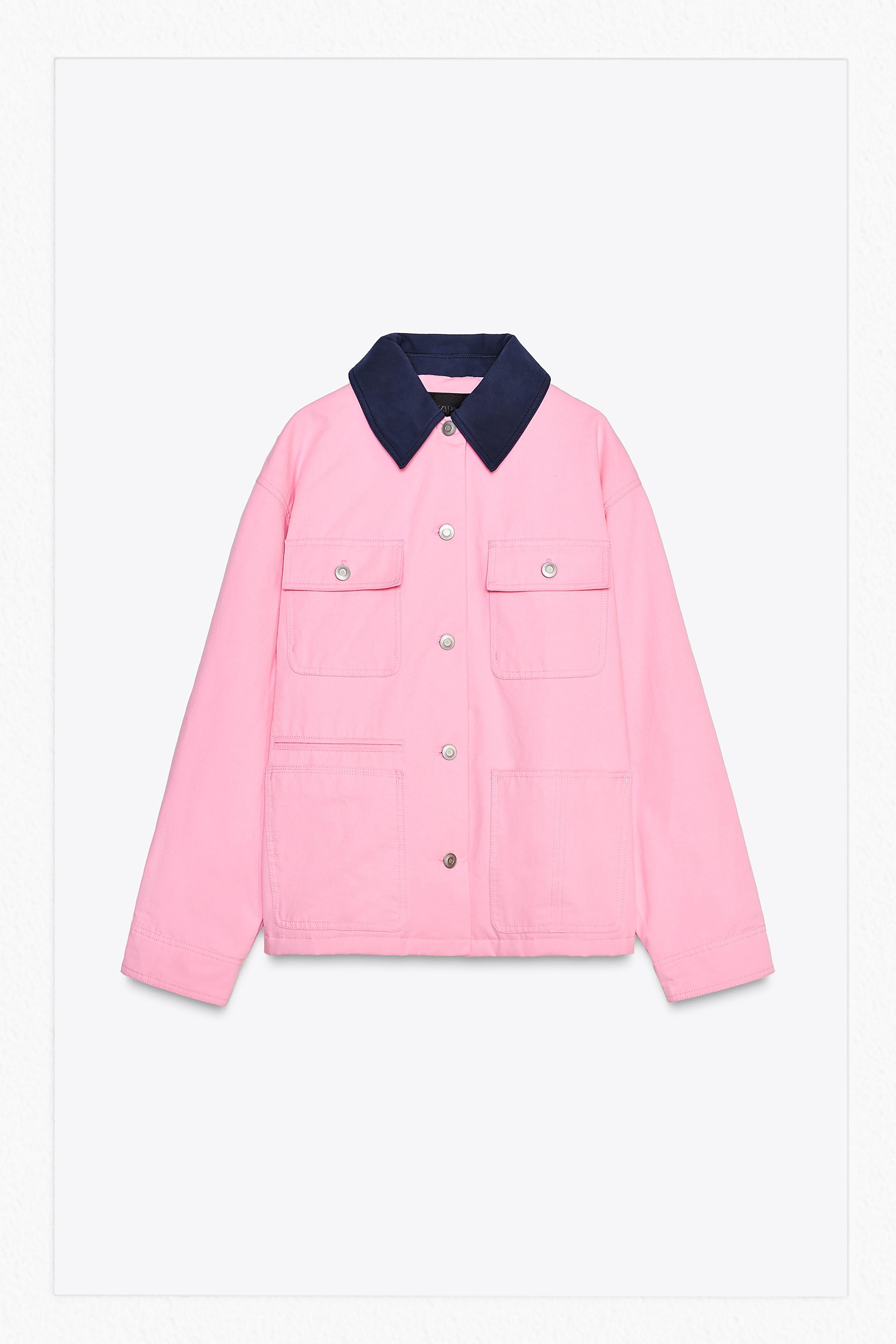 ☆ドイツ発*ZARA*新作*コントラストカラージャケット/PINK☆ ☆ドイツ発*ZARA*新作*コントラストカラージャケット/PINK