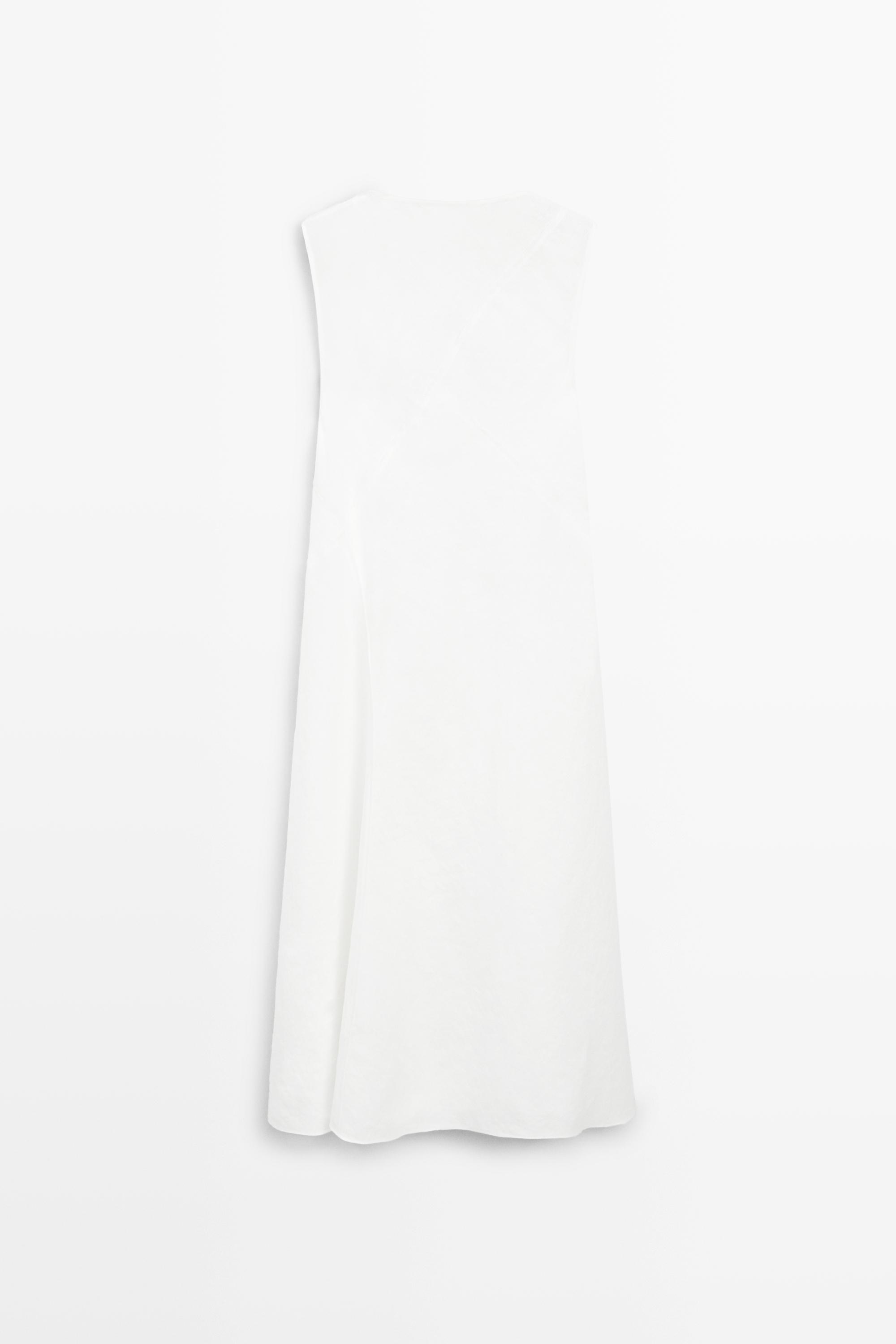 Flowing 100% linen midi dress