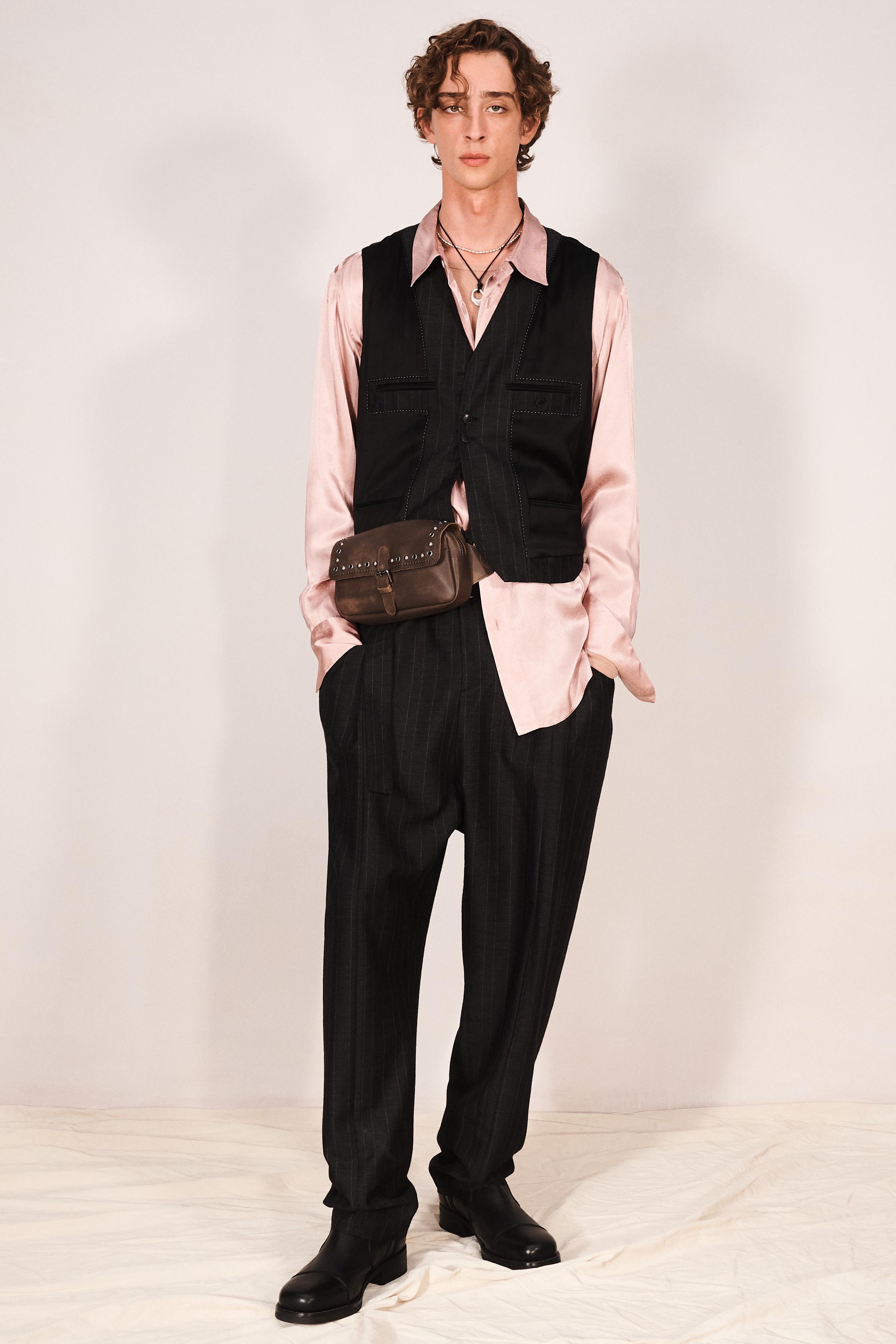 PANTALON COSTUME RELAXED FIT RAYURES