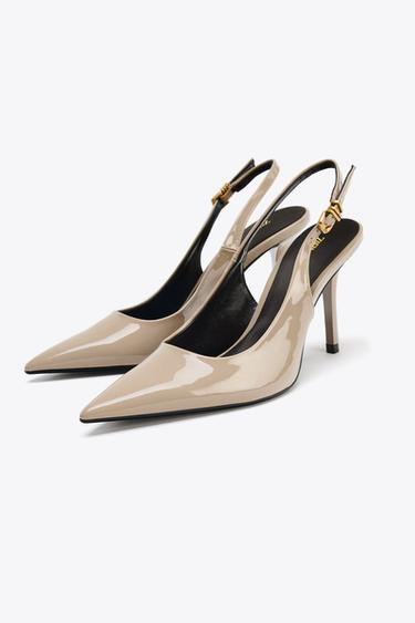 CHAUSSURES À TALONS OUVERTES À L'ARRIÈRE - Gris taupe de Zara - Image 1