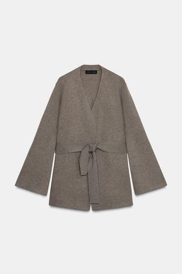 Zara BELTED CARDIGAN - Mink