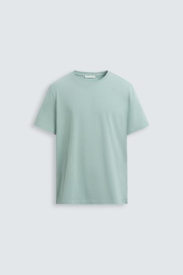 BLUZË SLIM FIT BAZIKE - E gjelbër e çelur nga Zara