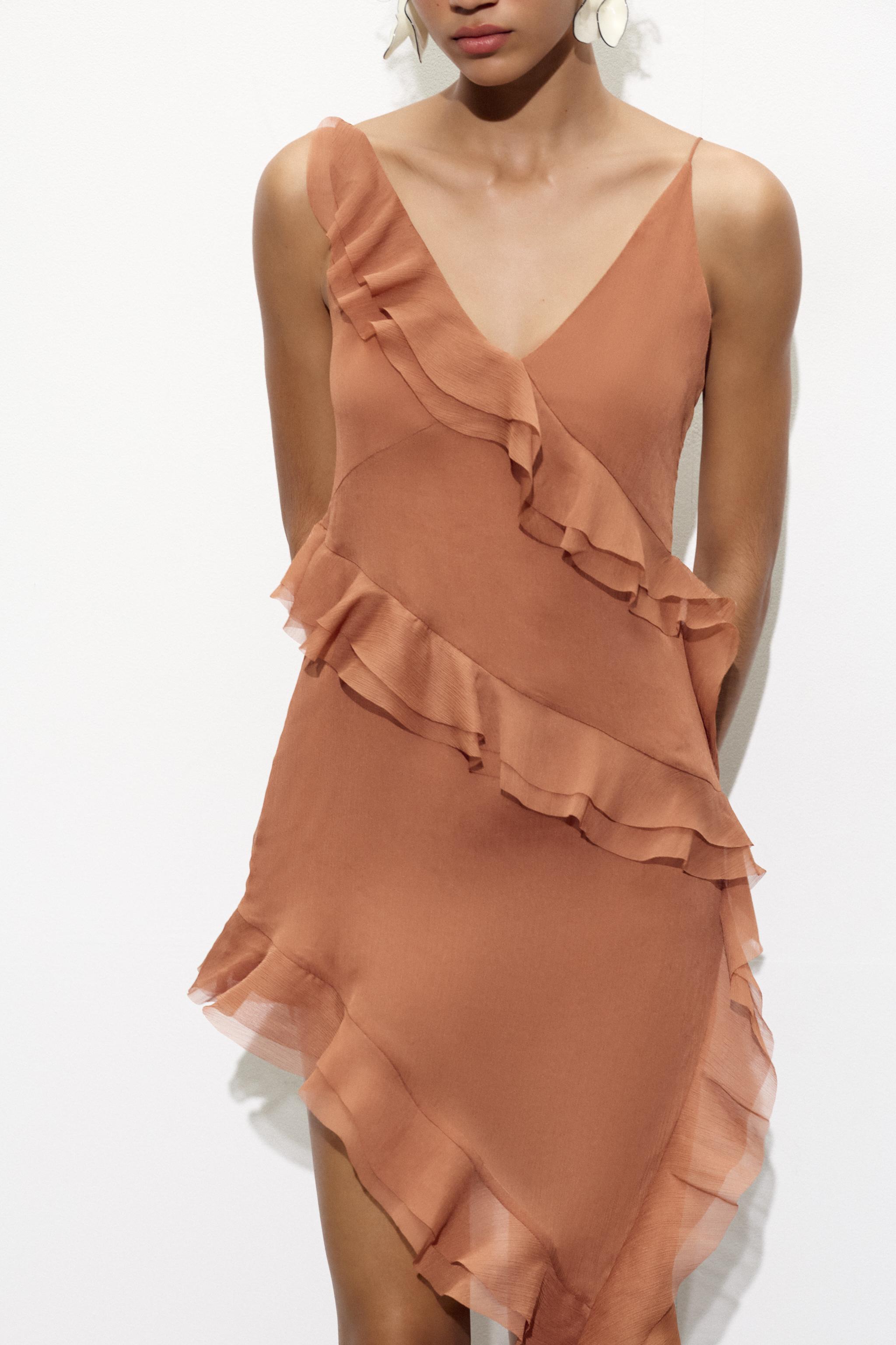 沸騰ブラドン ASYMMETRICAL States United ZARA | Toffee - RUFFLES WITH DRESS ワンピース