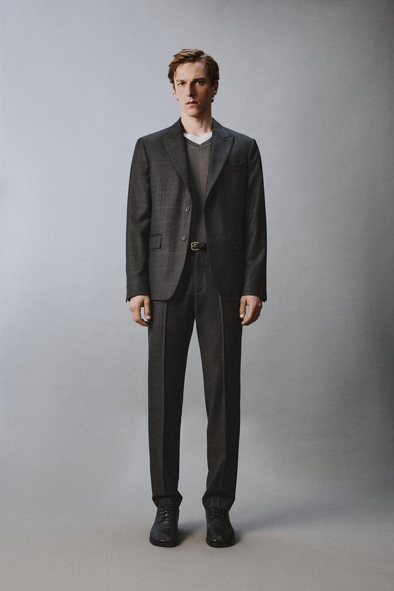 100% WOOL PLAID SUIT PANTS from Zara - $119