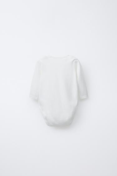 6 MOIS-3 ANS/ LOT DE TROIS BODYS À MANCHES LONGUES - Blanc cassé de Zara - Image 2