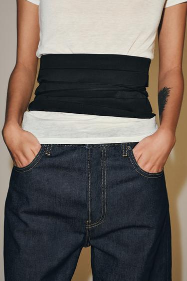 PLEATED SASH BELT - Black by Zara