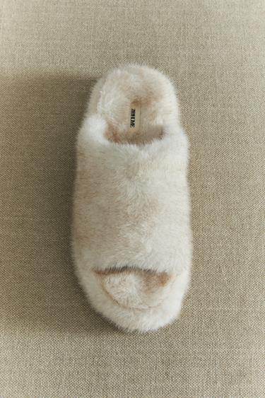 CHAUSSONS PLATEFORME FOURRURE - Blanc de Zara - Image 5