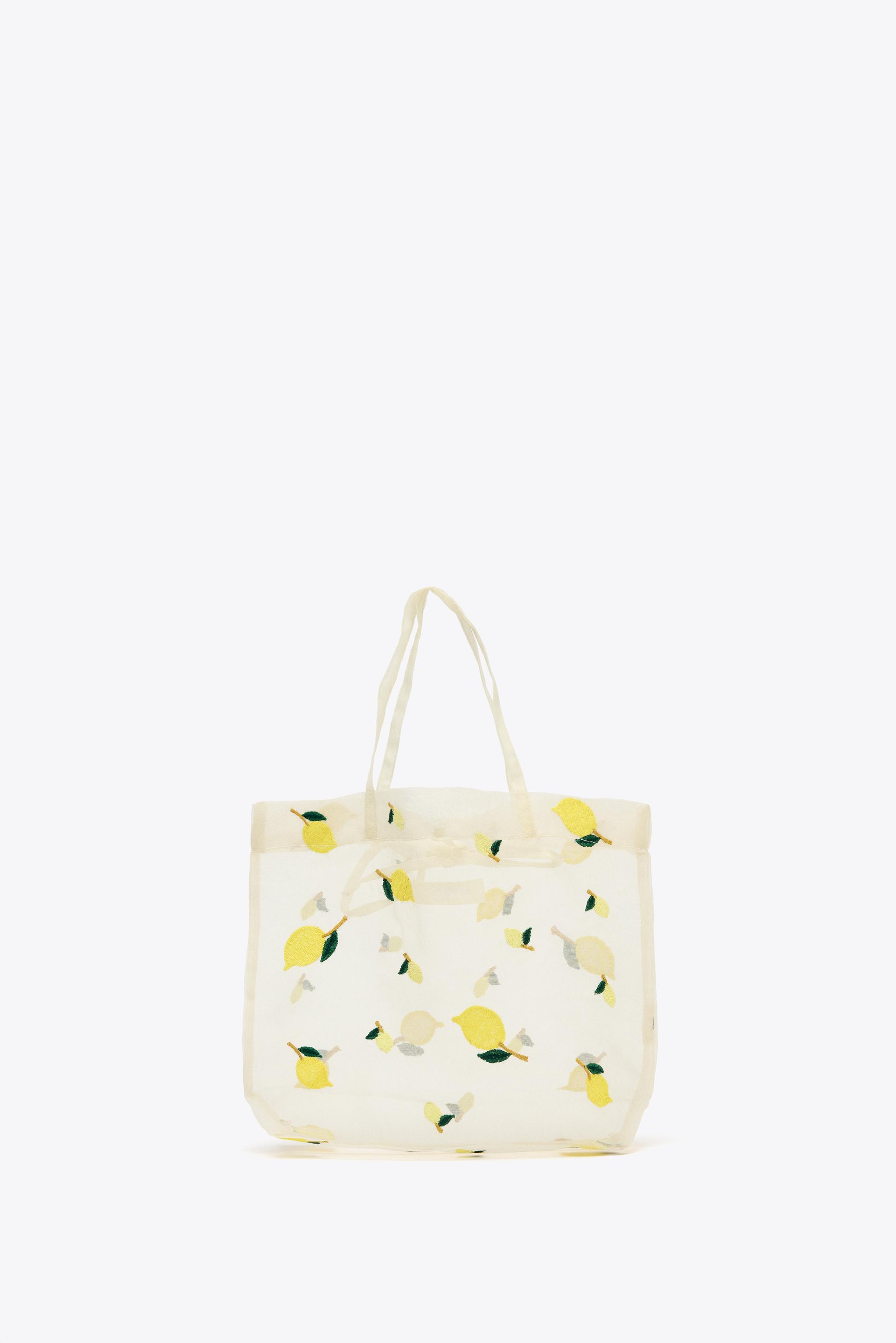 ZARA【NEW】EMBROIDERED DETAIL TOTE BAG EMBROIDERED FABRIC BAG - Yellow | ZARA United States