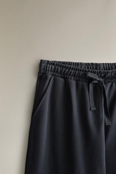 PANTALON LONG Bleu Marine ZARA France pantalon-long-bleu-marine-zara-france