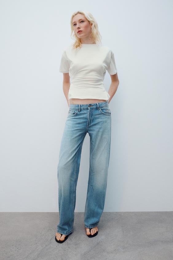 JEANS TRF WIDE LEG TIRO BAJO - Azul de Zara - Imagen 0