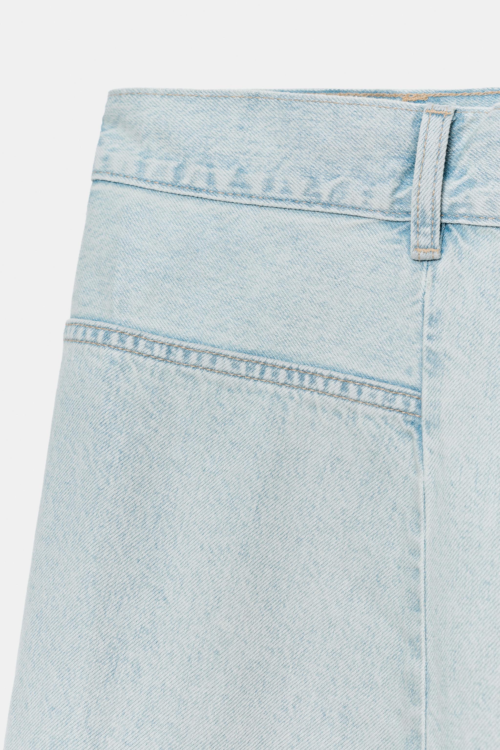 TRF ASYMMETRIC DENIM MIDI SKIRT